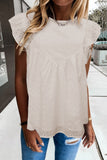 Perforating Hollow-out Ruffled Flowy Top
