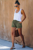 Casual Pocketed Frayed Denim Shorts
