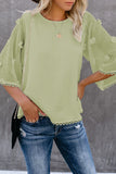 Crew Neck Kimono Sleeve Knit Top