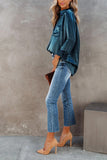 Satin Button Shirt with Pocket