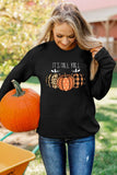 Halloween Pumpkins Graphic Crew Neck Sweatshirt