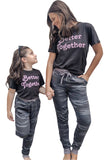 Mom’s Family Matching Two-piece Letter Camo Print Short Sleeve Lounge Set