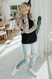 Leopard Print Patchwork Hoodie