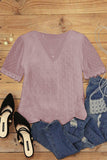 Swiss Dot Lace V Neck Shirt