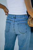 Colorblock Patchwork Ripped Hole Crop Straight Jeans