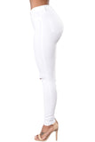 Trendy Slit Knee Denim Pants