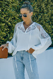 White Formal Invitation Lace Blouse