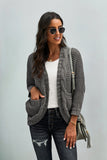 Chunky Knit Solid Cardigan with Pocket