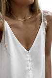 Adjustable Lace Straps Buttons Tank Top