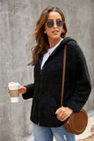 Zip Up Sherpa Hooded Coat with Pocket