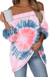 Multicolor Off The Shoulder Tie-dye Knit Top
