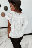 Cascading Ruffle Lace Blouse