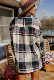 Distressed Raw Edge Plaid Print Shirt