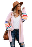 Striped Balloon Sleeve Cardigan