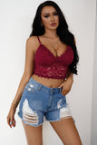 Deep V Lace Bralette Crop Top