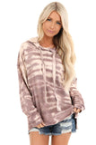 Tie Dye Long Sleeve Drawstring Hoodie