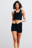 Black Lace Up Crop Top