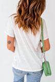 White Trust the Universe Letter Print Basic T Shirt