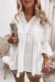 Lace Detail Dotted Print Babydoll Blouse