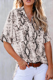 Python Print Short Sleeve Shirt    Leopard Print Short Sleeve Shirt