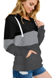Color Block Zipped Neck Hoodie