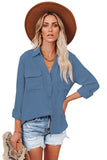 Turn-down Collar Pocketed Button Shirt