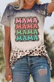 Leopard Bleached MAMA Printed Short Sleeve T-Shirt