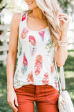 Dark Blue Aztec Feather Tank Top