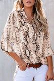 Wild Snake Print Shirt with Pockets