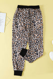 Brown Leopard Cotton Pocketed Joggers