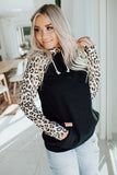 Leopard Print Patchwork Hoodie