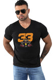 CHALLENGER Graphic Print V Neck Slim Fit Men's T Shirt