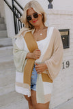 Color Block Knit Plus Size Lightweight Cardigan