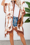 Bohemian Print Open Front Loose Kimono Beach Cover up