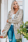 Brown Fuzzy Animal Knit Open Front Cardigan