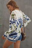 Casual Tie-dye V Neck Pullover Sweatshirt