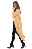Cable Knit Open Front Long Cardigan