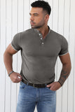 Gray Men's Regular-fit Pique Polo Shirt