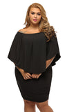 Plus Size Multiple Dressing Layered Dark Blue Mini Poncho Dress