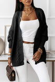 Buttons Front Textured Knit Cardigan