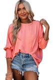 Pink Pink Smocked Wrist Shift Top