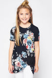 Camouflage Print Twist Girls Tee