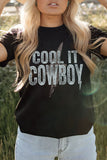 Black COOL IT COWBOY Short Sleeve Graphic Tee