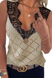 Eyelash V Neck Geometric Diamond Knit Tank Top
