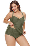 Moulded Cups Peplum Plus Size Bikini