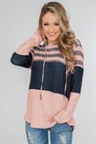 Color Block Drawstring Hoodie