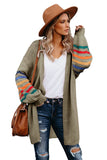 Striped Balloon Sleeve Cardigan