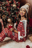 Reindeer Geometric Print Top and Skinny Pants Lounge Set