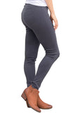 Burgundy Distressed Front Stretch Denim Pants