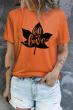 Orange Fall In Lover Mapel Graphic T Shirt